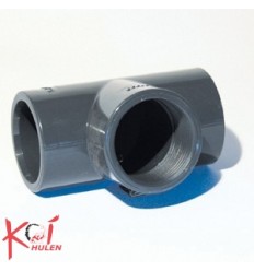 PVC T stykke ø40mm x 1 1/4 indv.gevind
